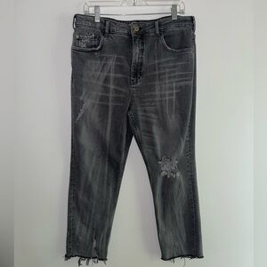 Anthropology High-Wasted Black Distressed Jeans